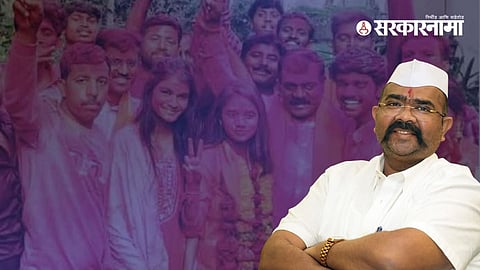 The youngest face of Satara Zilla Parishad, 22-year-old Mrunal Patil of Shiv Sena, celebrating her historic win in the Mandrulakole group against BJP’s heavyweight candidate.