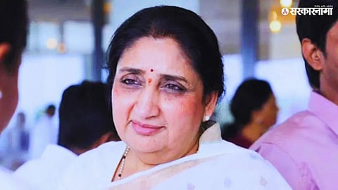 Sunetra Pawar during her Delhi visit where she is expected to meet Amit Shah and Prime Minister Narendra Modi.