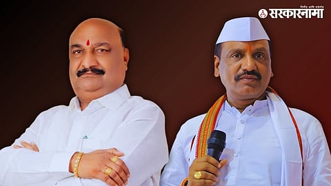 Ambadas Danve addresses media, questioning Sandipan Bhumare over alleged irregularities in the 23-acre Hibanama land case linked to Jatwada-Jogwada area.