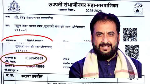 Former MP Imtiaz Jaleel addressing the media over alleged Ramai Awas scheme scam, while municipal officials later claimed the property tax receipts presented as evidence were fake.