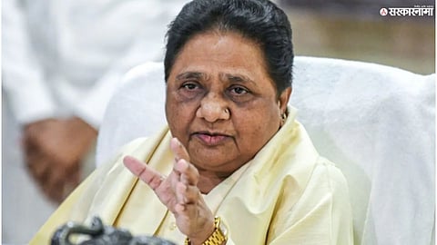 BSP chief Mayawati criticizes Congress leader Rahul Gandhi during a political statement.
