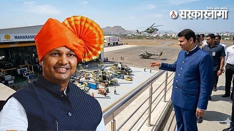Rajesh Pawar meets Devendra Fadnavis requesting the proposed heliplant project in the Krishnur industrial area of Nanded.