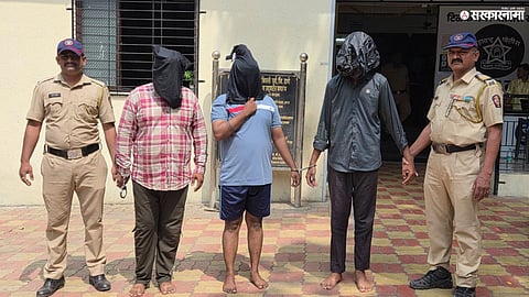 Police officials after arresting three accused in Dombivli assault case

