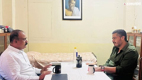 Rohit Pawar meets Harshvardhan Sapkal as Baramati by-election political activity intensifies.