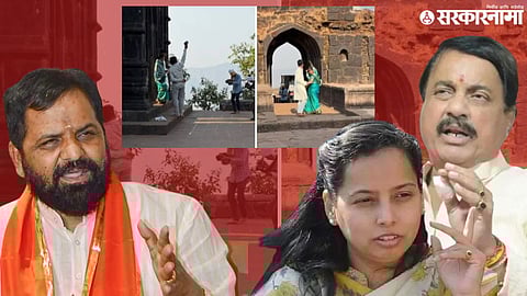 Raigad Fort pre wedding shoot Controversy; Bharat Gogawale, Aditi Tatkare and Sunil Tatkare