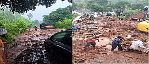  Landslide in Devrukhwadi-Kondhaval, buried eight to ten houses-ub73