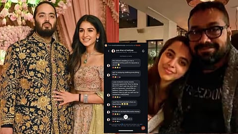 Mumbai: Anurag Kashyap’s Daughter Slams Anant Ambani-Radhika Merchant's Wedding, Declines Invitation