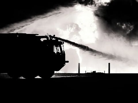 Oil tanker catches fire