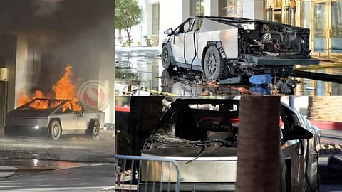 Tesla Cybertruck Explodes Outside Trump Hotel