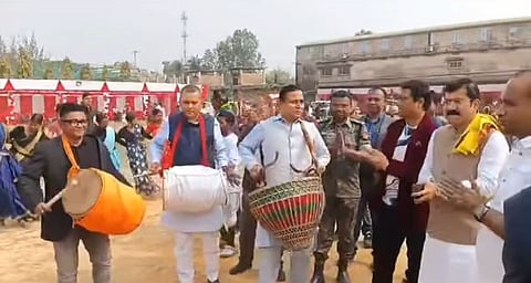 Assam Minister Jayanta Mallabaruah Joins Jhumoir Dance Camp In Silchar