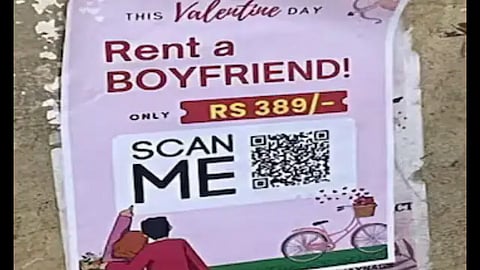 'Rent A Boyfriend For Rs 389': Posters With Bizarre Valentine's Day Offer Grabs Eyeballs In Bengaluru