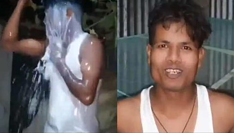 Man from Assam celebrates his divorce with a 40 litres  milk bath 

