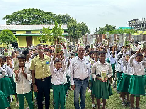 Assam: Water bottles distributed to students in Udalguri