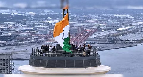 Historic First: Indian Flag Hoisted Atop Seattle’s Iconic Space Needle