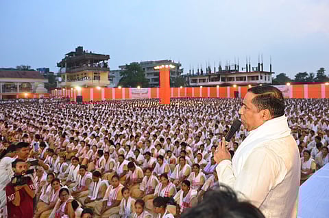 More than 7,000 women devotees perform Diha Naam at Nalbari on the occasion of the Tirobhav Tithi of Mahapurush Sri Sri Madhabdev