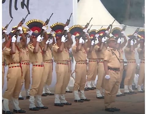 Assam Police paying gun salute to late legendary singer Zubeen Garg