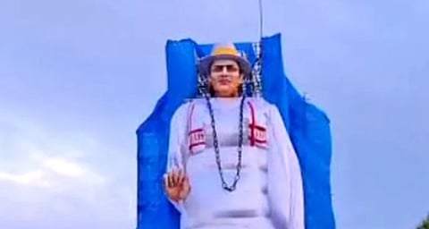 Image of late music icon Zubeen Garg's 100 ft statue in South Kamrup