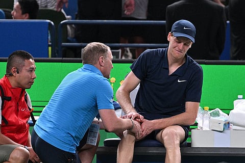 Shanghai Masters: Jannik Sinner forced to retire with leg injury