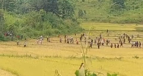 Image of the clash at Tapat on Thursday