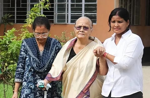 Image of the shyamkanu Mahanta mother At CID office