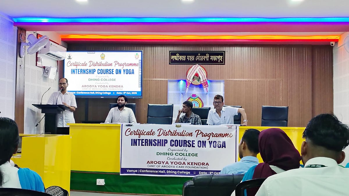 Dhing College concludes one-month yoga internship programme