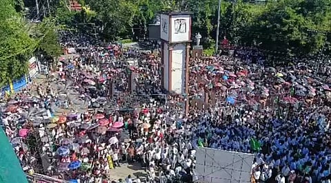 Image of Adivasi Tea Tribes During Staging Protest in Dibrugarh