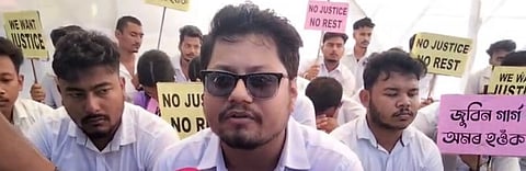 Image of the AASU holds protest in Biswanath Demanding justice for Zubeen Garg
