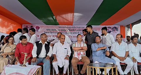 Image of Assam Pradesh Congress members during a meeting at Biswanath