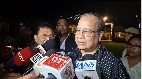 Image of Dr. Subhra Kinkor Goswami while addressing the media, he is one of the attendees in today's SIT meeting