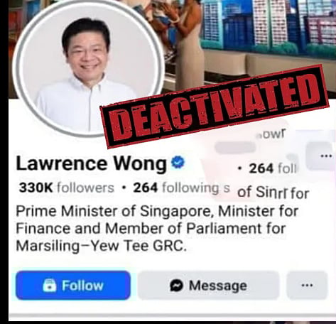 Image of Singapore PM's facebook page 