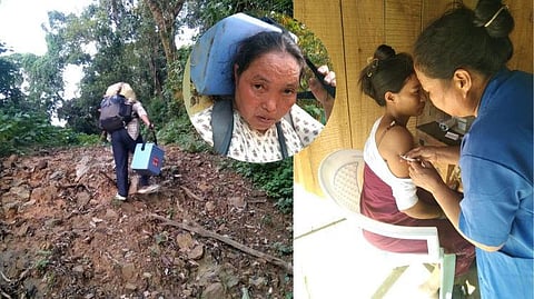 Image of Meidinliu Newmai while on vaccination drive