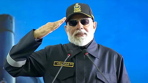 Indian PM Narendra Modi Celebrates Deepawali Aboard INS Vikrant