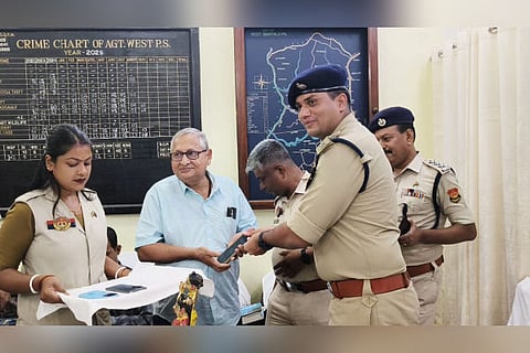 West Agartala Police returns 30 recovered lost mobile phones
