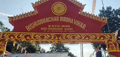 Image of the newly constructed Bishuddhachar Buddhist Monastery in Margherita