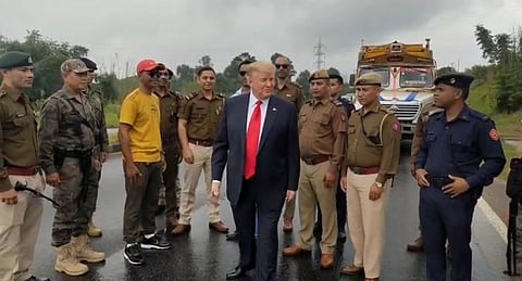 Meghalaya: Ri-Bhoi police issue ‘Trump E-Challan’ to mock wrong-lane drivers