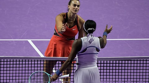 WTA Finals: Aryna Sabalenka eliminates Coco Gauff after Jessica Pegula qualifies