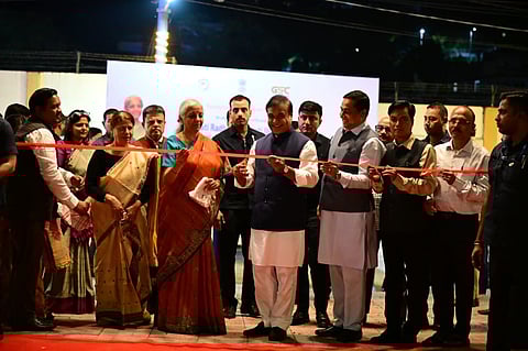 Image of the Union Finance Minister inaugurating the newly made Riverfront on November 7