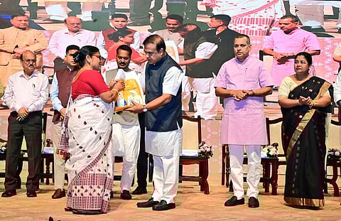 Image of Assam Chief Minister Himanta Biswa Sarma during the launch event of the new Food  Security Scheme under the National Food Security Act (NFSA)