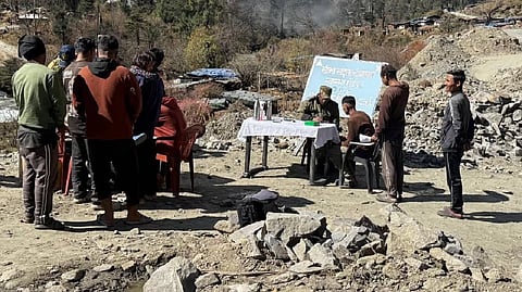 Image of the health camp organised for the construction workers under Project Vartak by BRO in Tawang