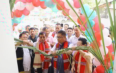 Image of Assam Education Minister Ranoj Pegu while inaugurating the proposed Mising Complex in Khanapara