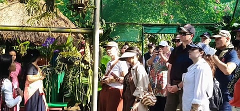 Image of the foreign delegates exploring the Orchidarium, at Kaziranga National Park