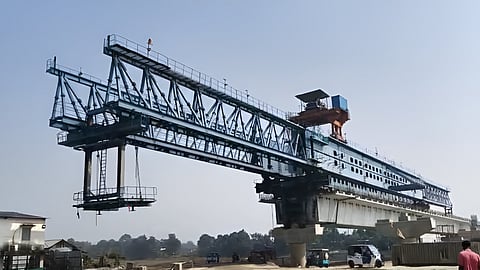 Image of The construction work of the Dhubri–Phulbari Bridge, one of India’s most ambitious infrastructure projects, is moving ahead in full swing.  
