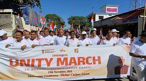 Image of the The 150th birth anniversary of Sardar Vallabhbhai Patel was celebrated with great enthusiasm and patriotic spirit at Dholai.