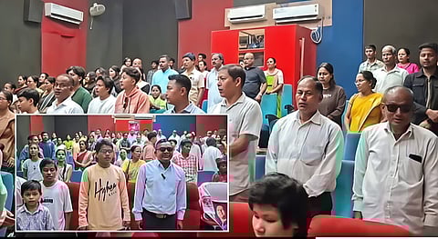 Image from the special screening of the film 'Roi Roi Binale' for the visually impaired students 