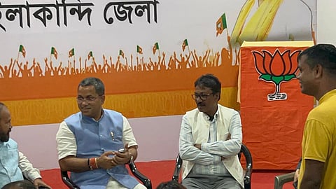 Image of the AIUDF MLA Jakir Hussain Laskar present at the Bharatiya Janata Party's local headquarters