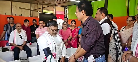 Image of the Biswanath District BJP organised a blood donation camp to mark the 53rd birth anniversary of Assam’s beloved singer and cultural icon, Zubeen Garg.