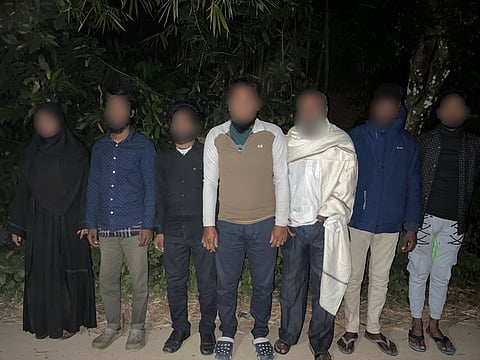 Image of the seven arrested seven Bangladeshis who had illegally entered Assam