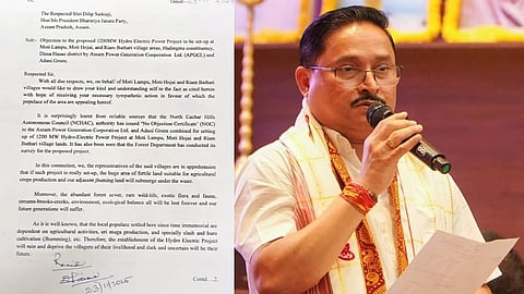 The memorandum (on the left) addressed to Assam BJP President Dilip Saikia (on the right)