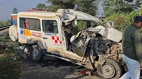 Image of the damaged ambulance