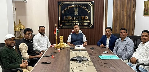 Image of Minister Krishnendu Paul with both party members 